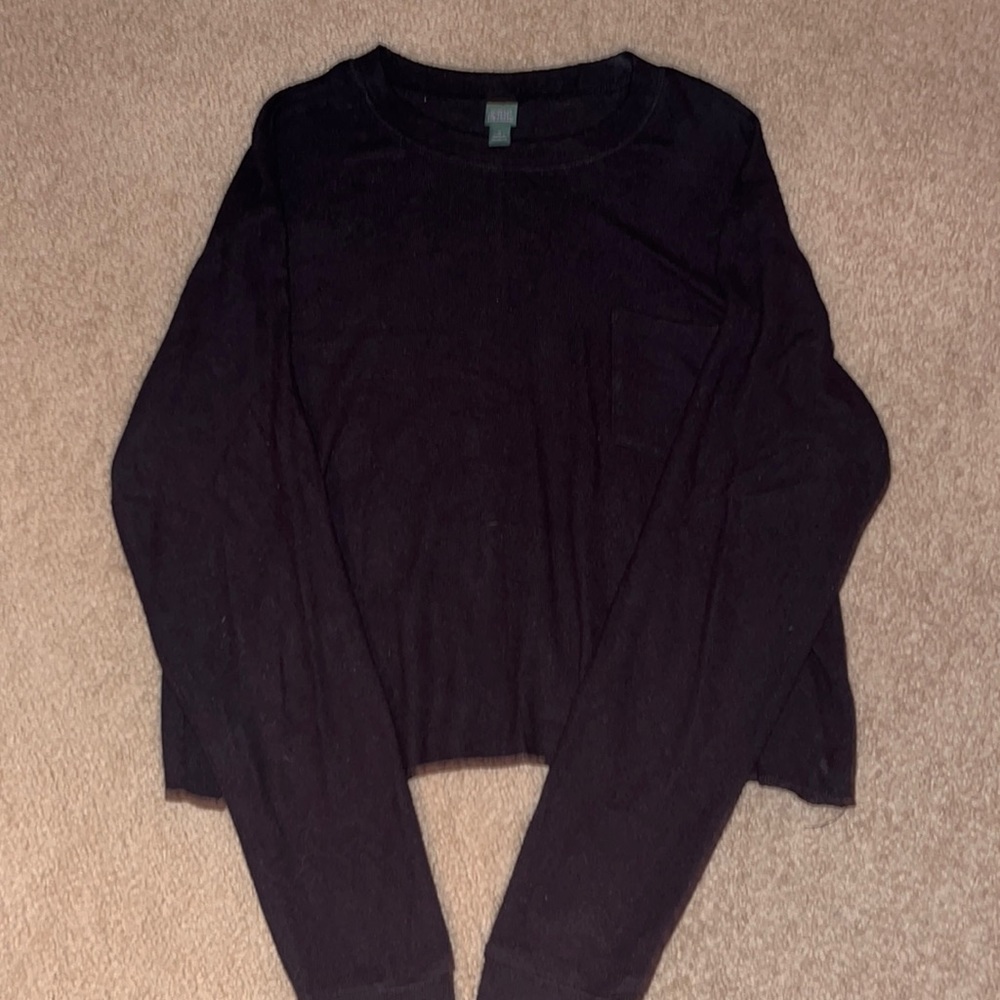 Cropped Pocket Long Sleeve